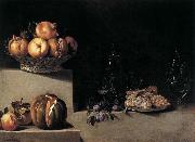 HAMEN, Juan van der Still-Life with Fruit and Glassware oil on canvas